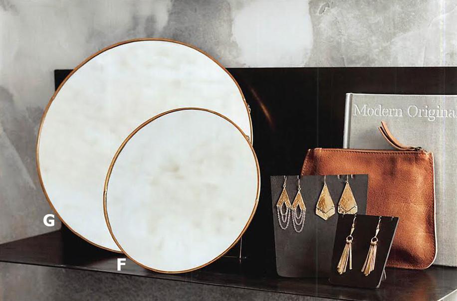 Roost Round Brass-Edged Display Mirrors