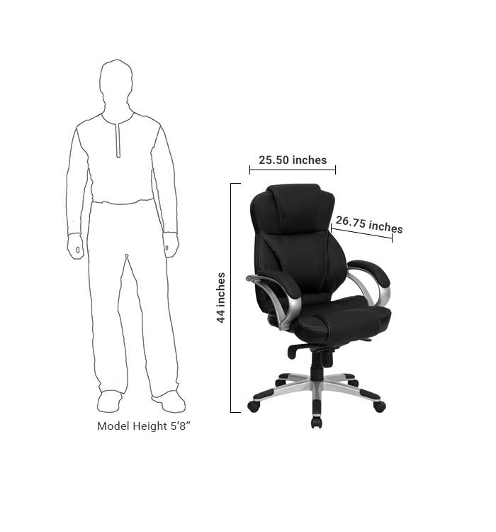 Flash Furniture High Back Black Leather Contemporary Executive Swivel Office Chair