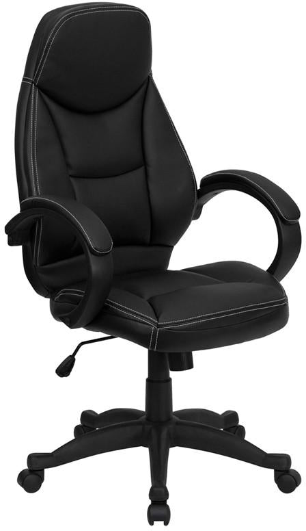 Flash Furniture High Back Black Leather Contemporary Executive Swivel Office Chair