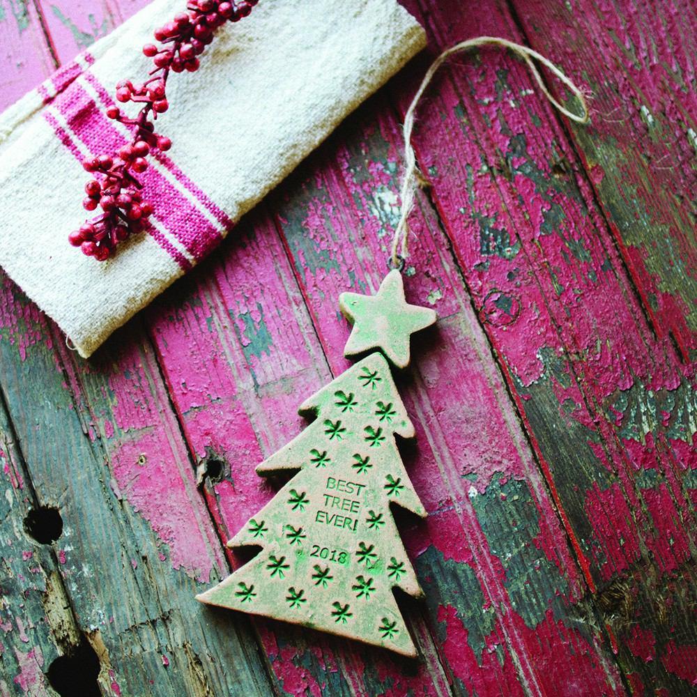 Kalalou Best Tree Ever Clay Tree Ornament - Set Of 6