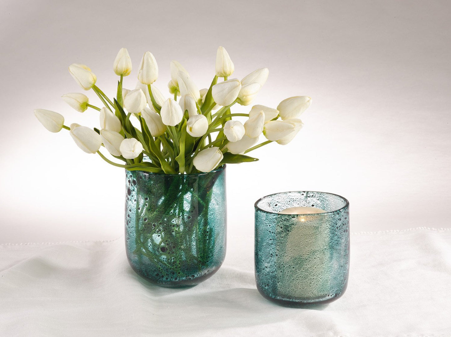 Saro Bubbled Glass Vases/Candle Holders Vases, Saro, - Modish Store