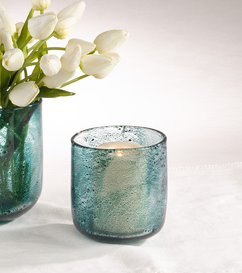 Saro Bubbled Glass Vases/Candle Holders Vases, Saro, - Modish Store