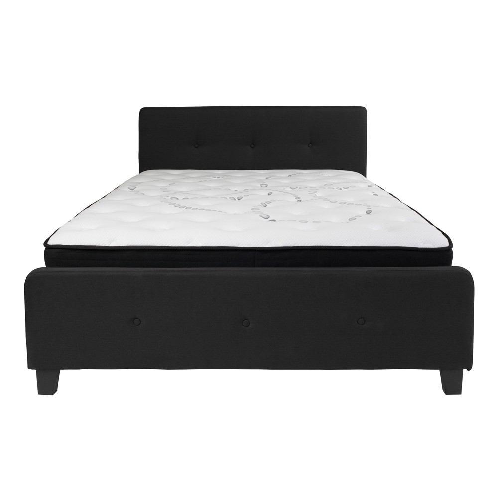 Flash Furniture Tribeca Queen Size Tufted Upholstered Platform Bed with Pocket Spring Mattress