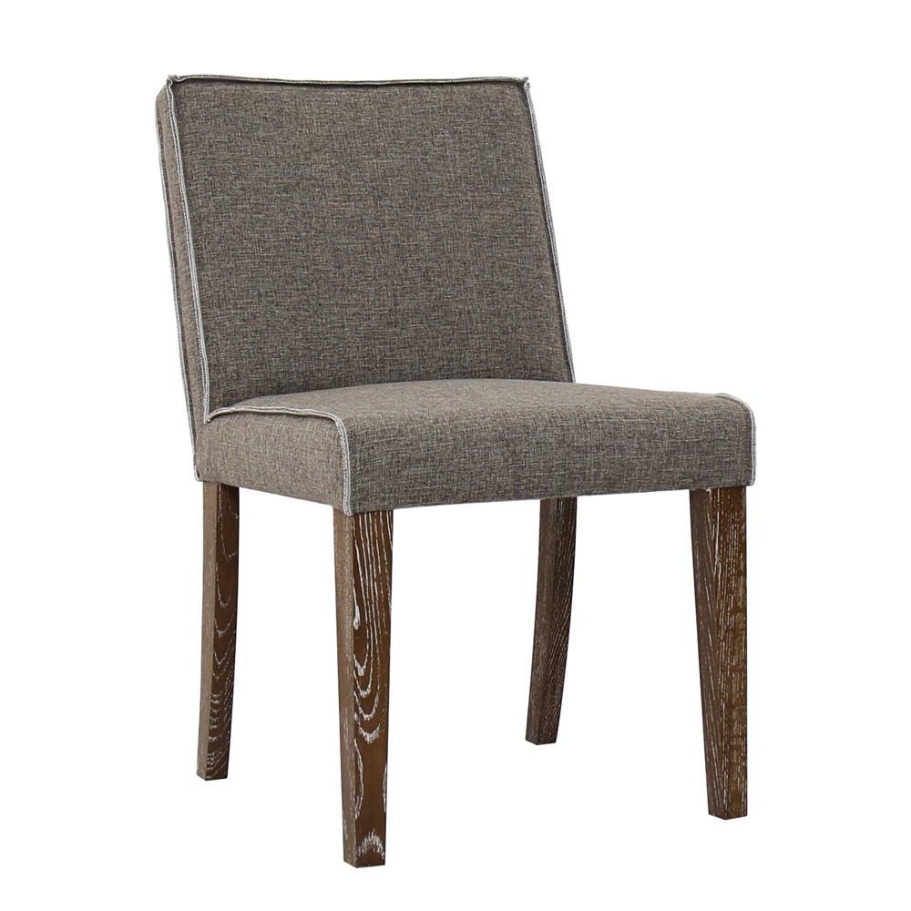 Padma's Plantation Higgs Beach Dining Chair - Brown/White Twill