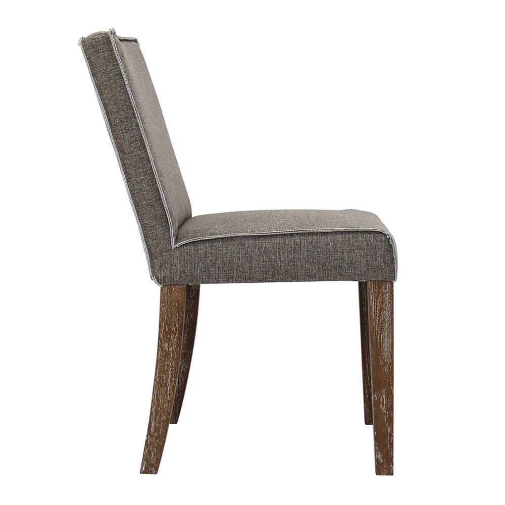 Padma's Plantation Higgs Beach Dining Chair - Brown/White Twill