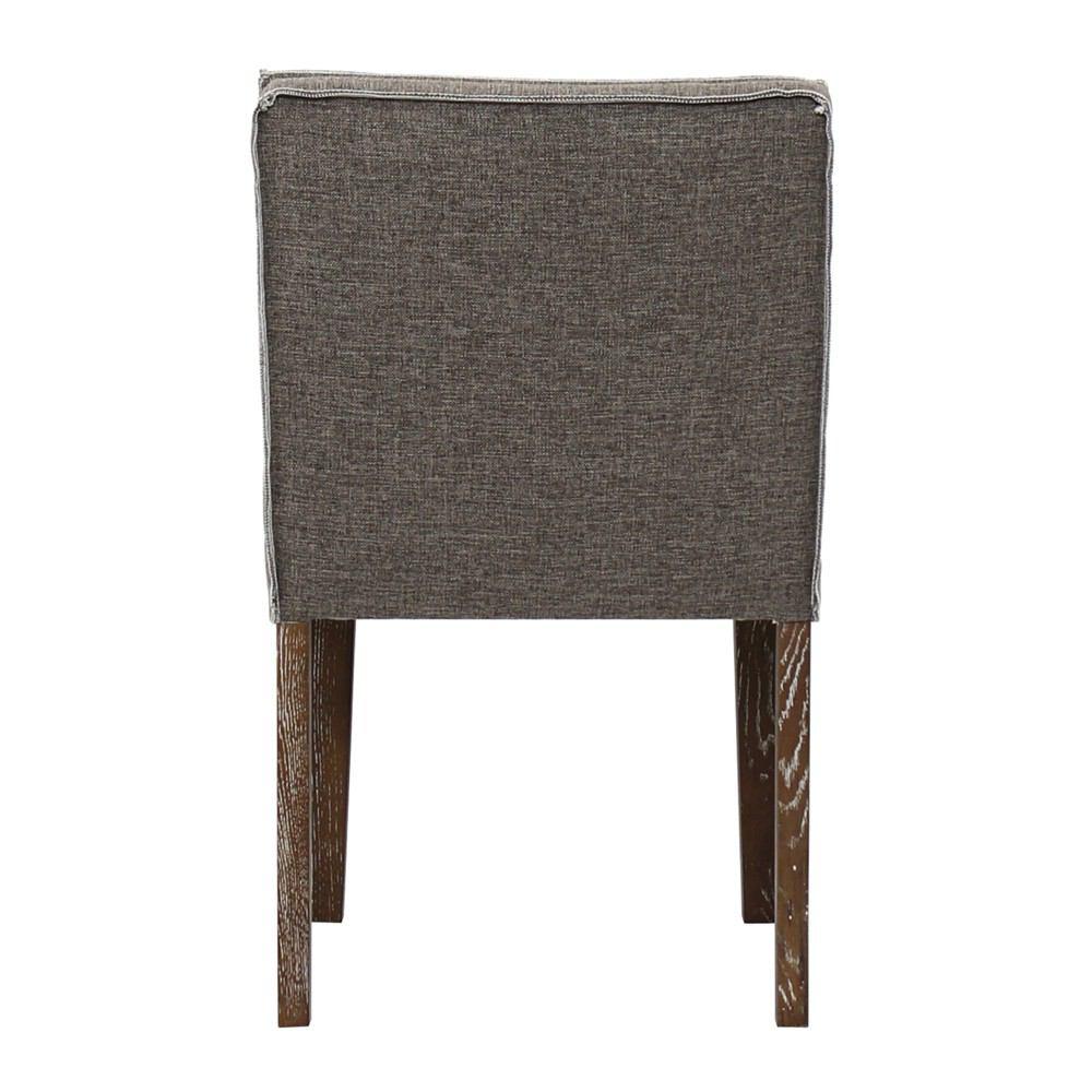 Padma's Plantation Higgs Beach Dining Chair - Brown/White Twill