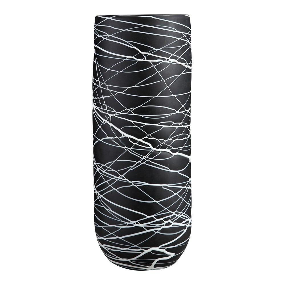 Moe's Home Collection Black & White Weave Glass Vase