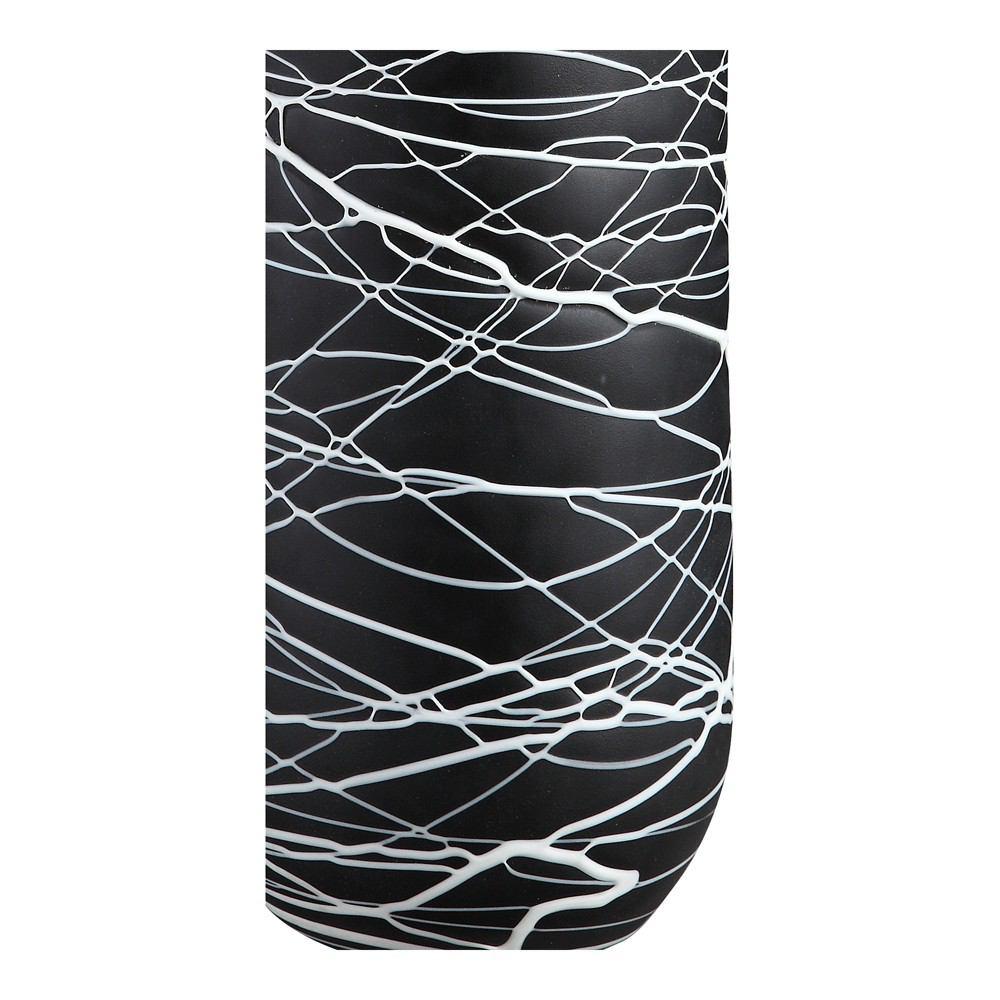 Moe's Home Collection Black & White Weave Glass Vase