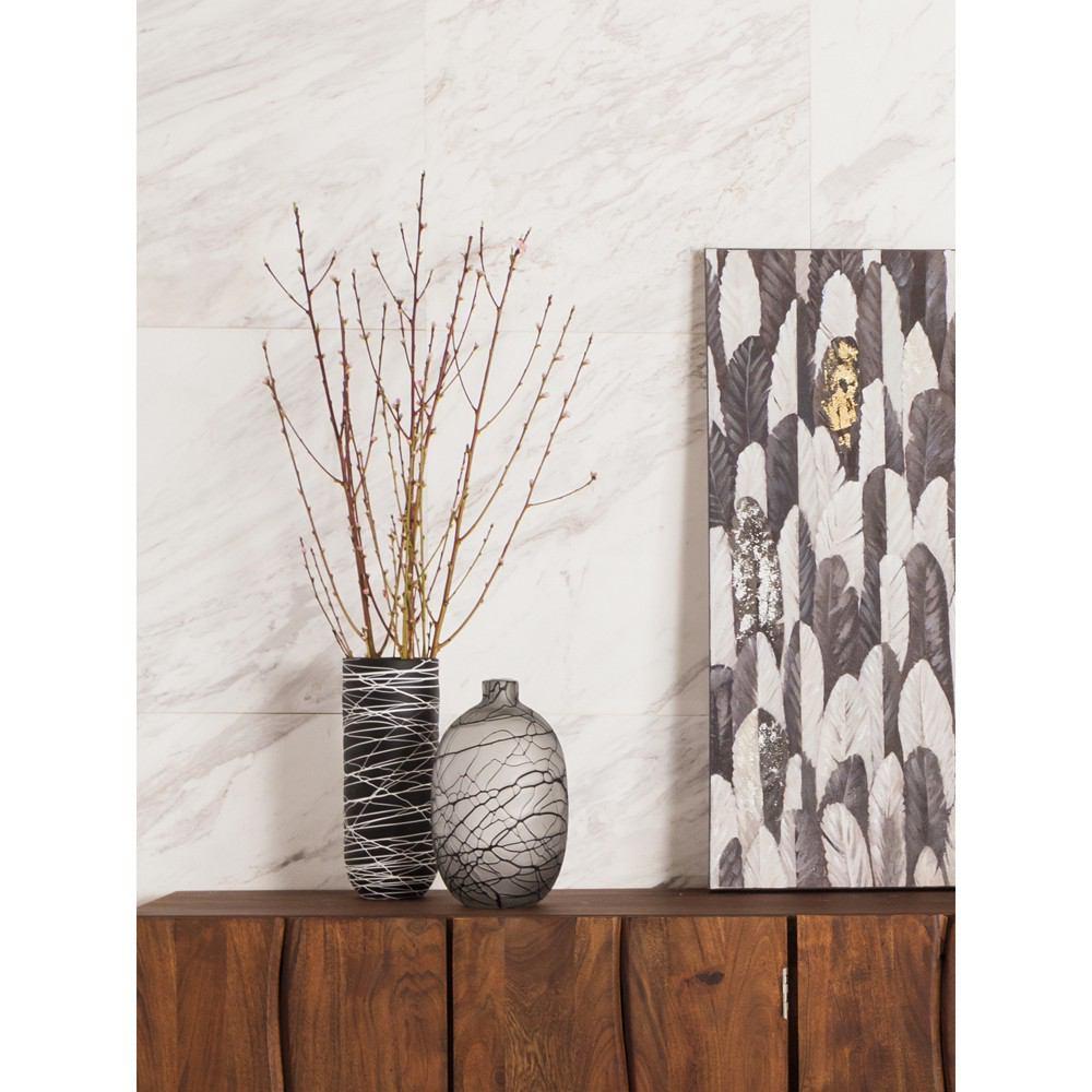 Moe's Home Collection Black & White Weave Glass Vase