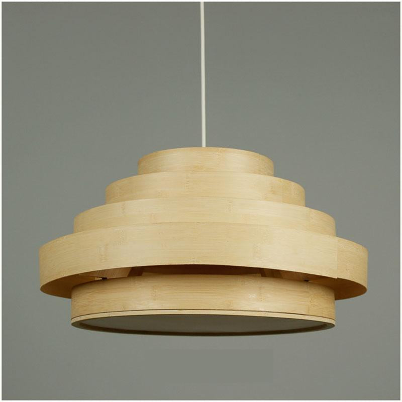 Modern Wooden Oriental Pendant Lamp Bamboo Hand Knitted Pendant Light