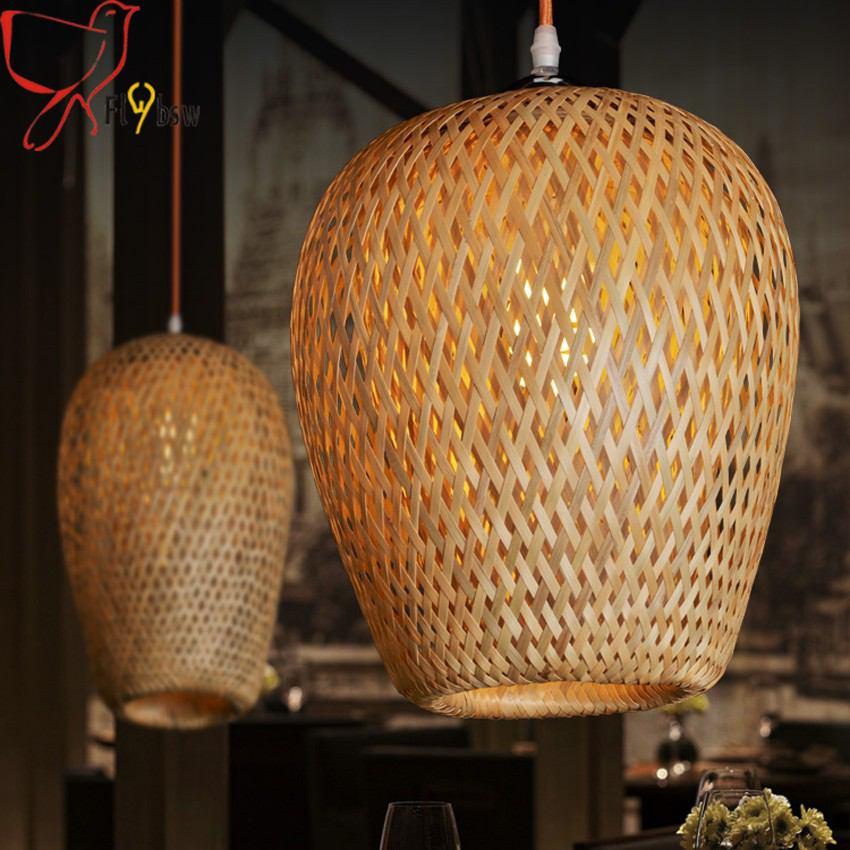 Handmade Bamboo Pendant Lights Southeast Asia Style Lighting Fixtures