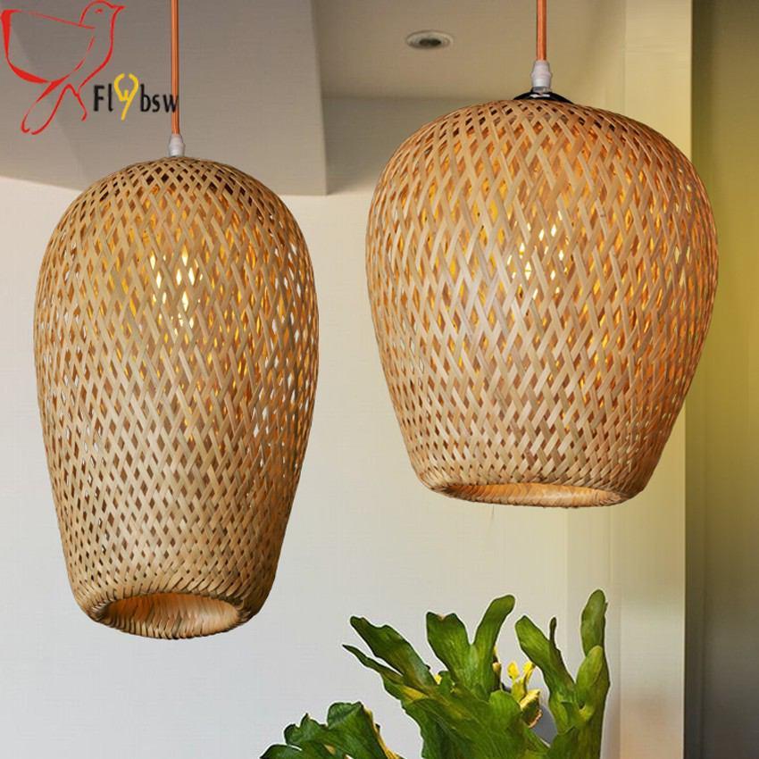 Handmade Bamboo Pendant Lights Southeast Asia Style Lighting Fixtures