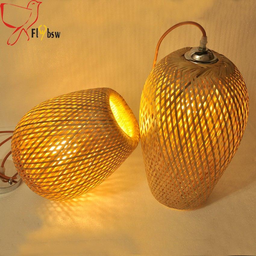 Handmade Bamboo Pendant Lights Southeast Asia Style Lighting Fixtures