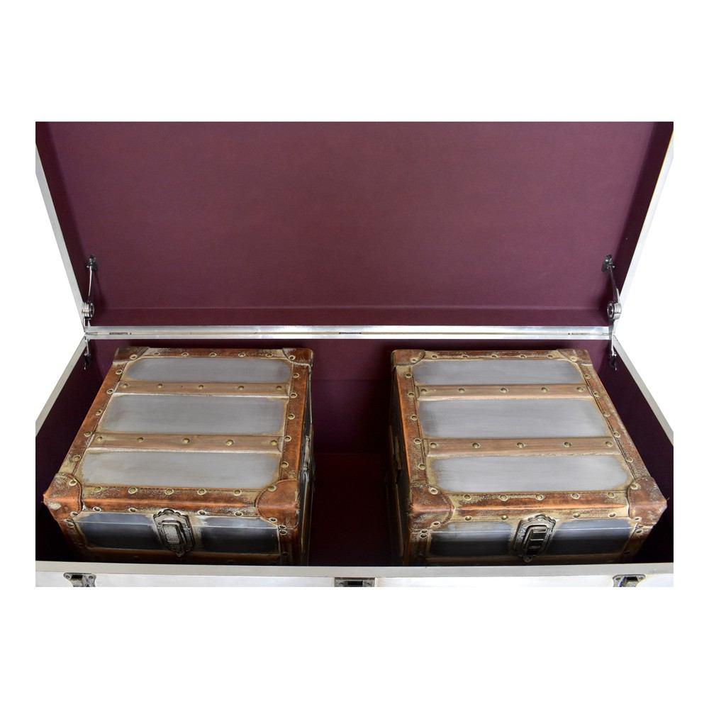 Moe's Home Collection Steamer Trunk Coffee And Side Tables Set