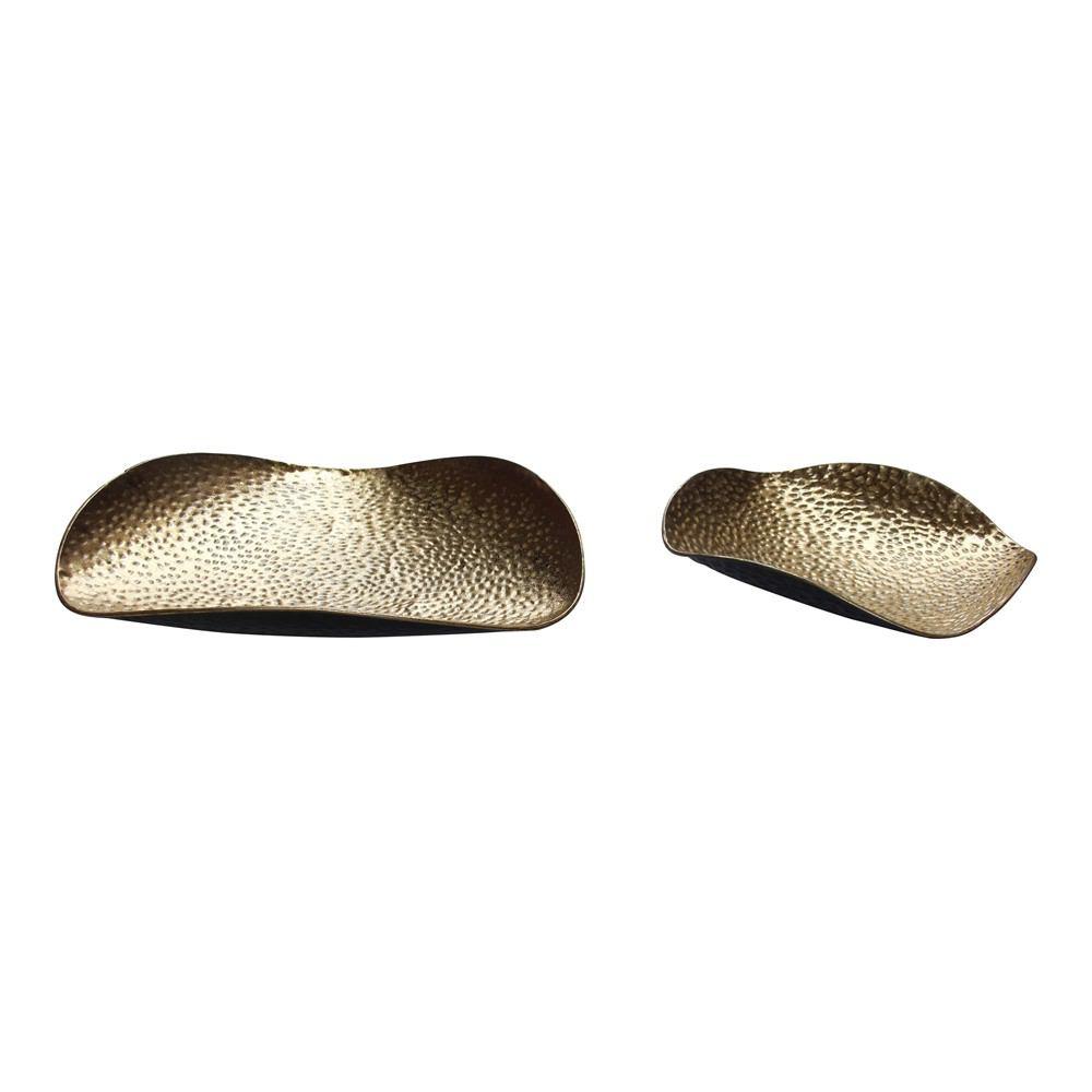 Moe's Home Collection Hammered Gold Tray - Set Of 2