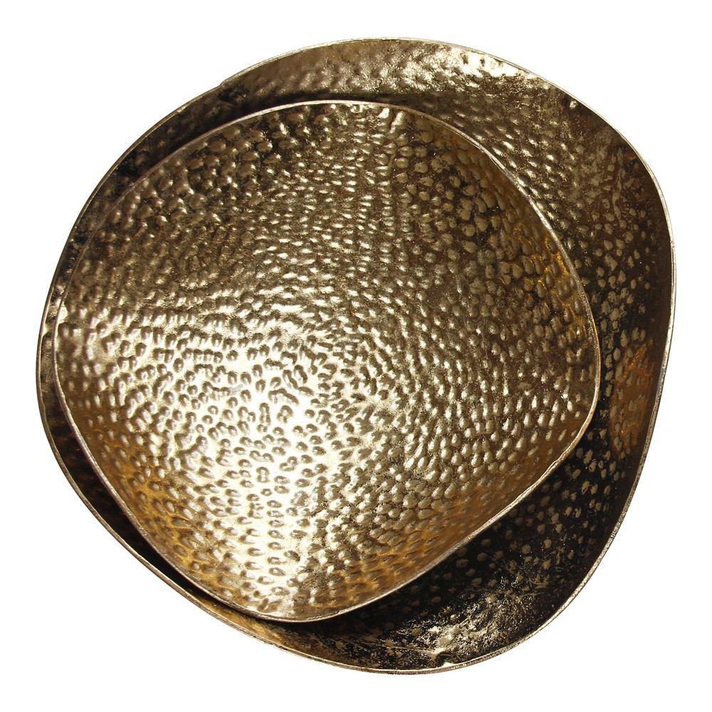 Moe's Home Collection Hammered Gold Tray - Set Of 2