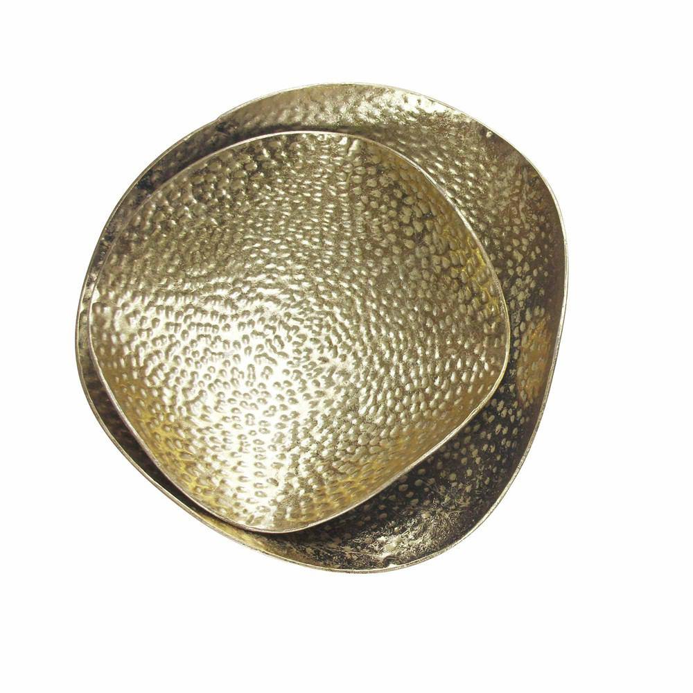 Moe's Home Collection Hammered Gold Tray - Set Of 2