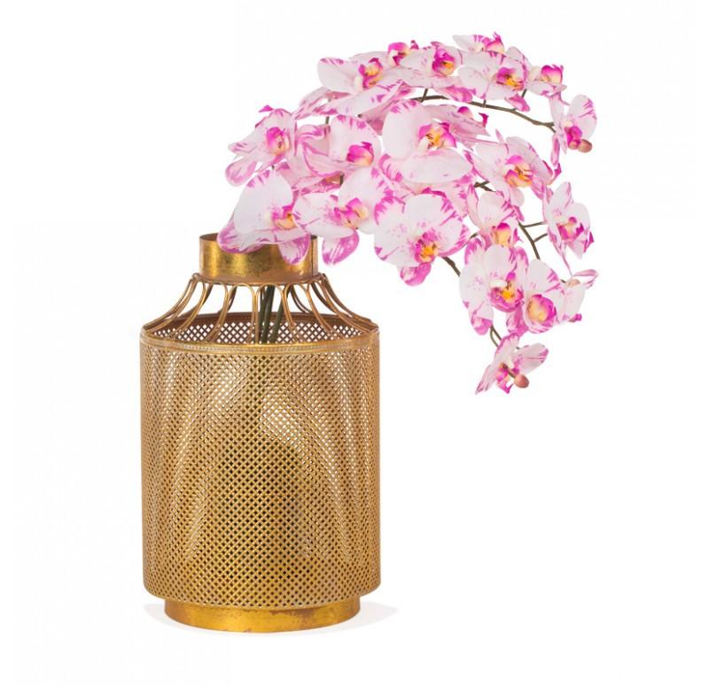 Gold Leaf Design Group Spotted Phalaenopsis Orchids In Ornata Vase
