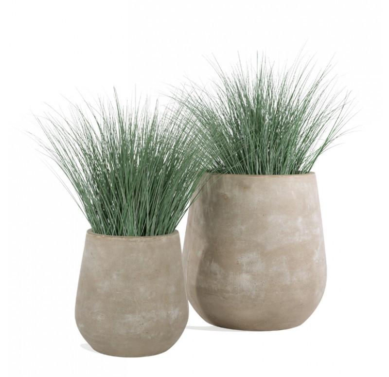 Gold Leaf Design Group Bear Grass In Urbano Bell Fiber Clay Planter