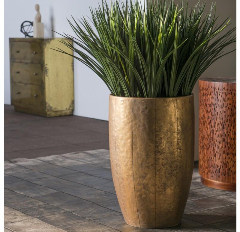 Gold Leaf Design Group Liriope Grass In Hammered Suza Planter