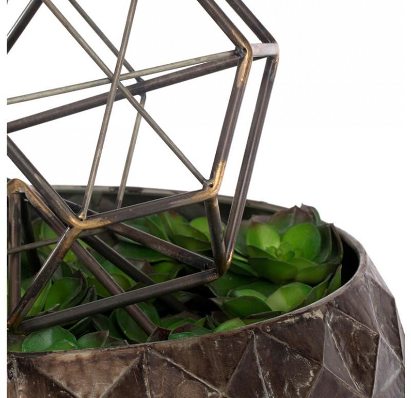 Gold Leaf Design Group Gem Diamond Sculpture In Prismic Planter