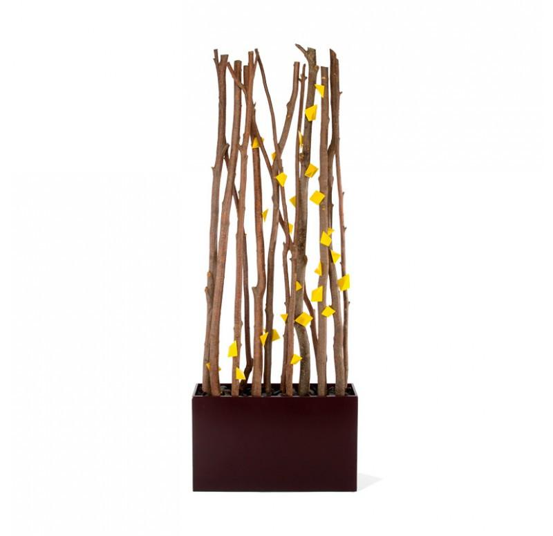 Gold Leaf Design Group Alder Wood Poles W/ Yellow Quad Wall Play In Custom Planter
