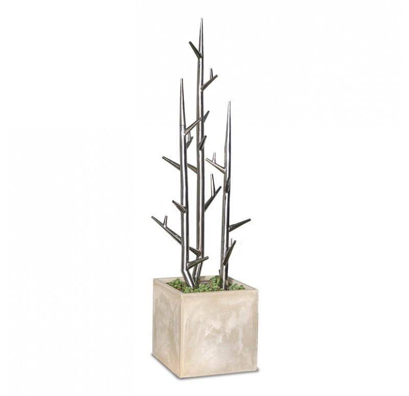 Gold Leaf Design Group SS Tree Limbs In Urbano Cube Fiber Clay Planter