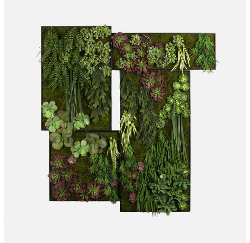Gold Leaf Design Group Green Wall Mix With Organic Pattern - Set Of 4