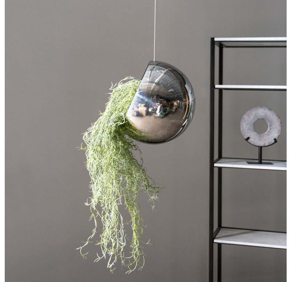 Gold Leaf Design Group Spanish Moss In Hanging Orb Planter