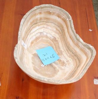 Raw Edge Natural Free Form Onyx Bowl - Small Size,Oblong