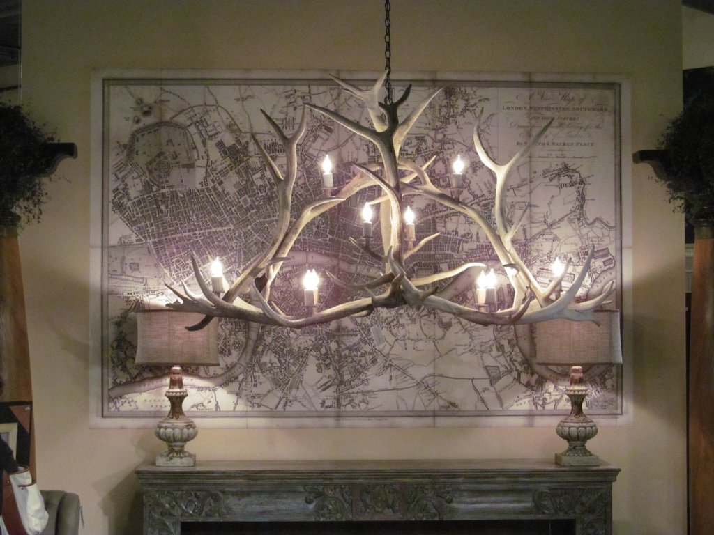 Antlerworx 10 Light Elk Crossbar Antler Chandelier (AWC-36)