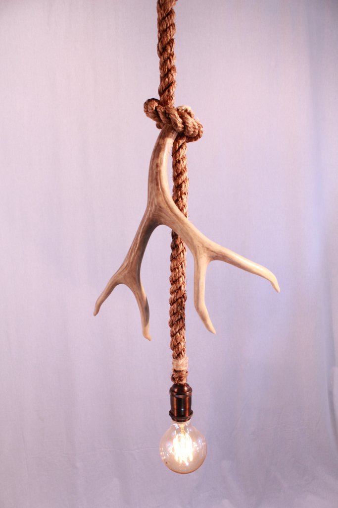 Antlerworx Single Antler Rope Pendant (P-1)