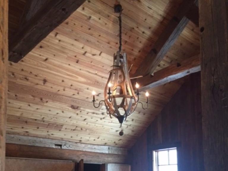 Antlerworx 6 light Tier-Drop 3 Elk/3 Mule Deer Antler Chandelier (AWC-52)