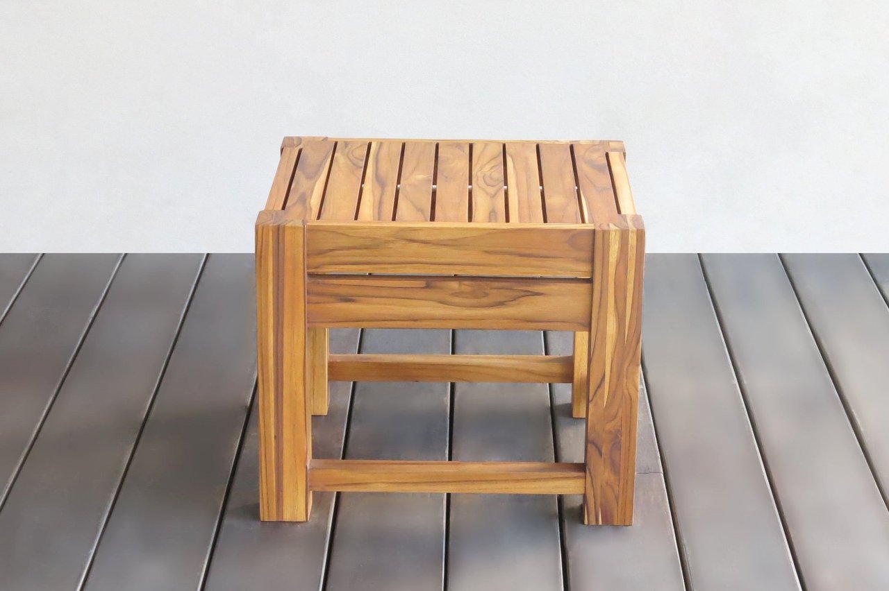 Masaya Tola Teak Shower Stool