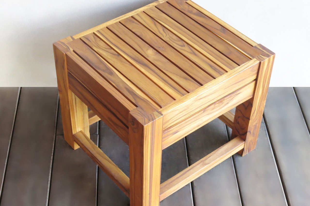 Masaya Tola Teak Shower Stool