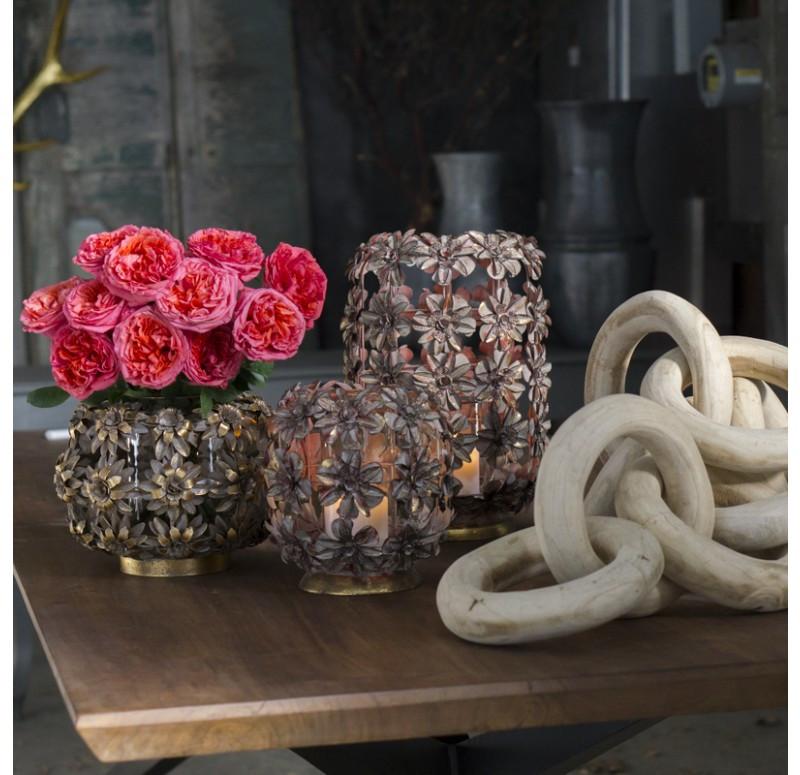 Gold Leaf Design Group Rococo Vase/ Lantern - Rose