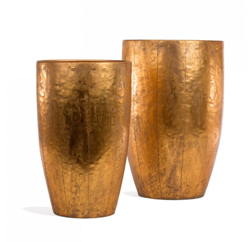Gold Leaf Design Group Hammered Suza Planter - Set/ 2