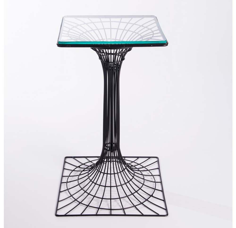 Gold Leaf Design Group Vortex Accent Table With Glass Top