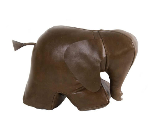 Elephant Doorstop Leather By Authentic Models