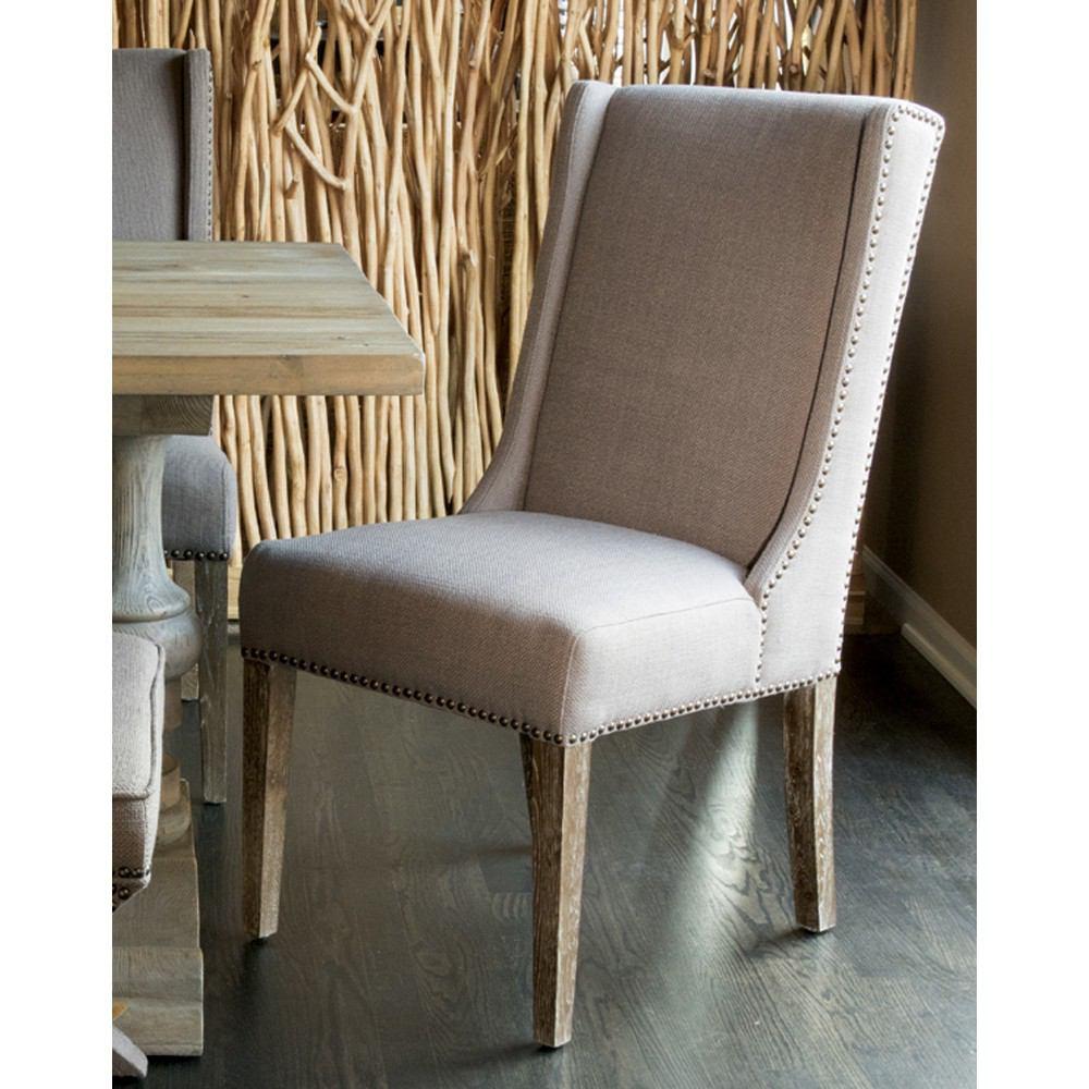 Padma's Plantation Key West Dining Chair - Oatmeal Linen - Set Of 2