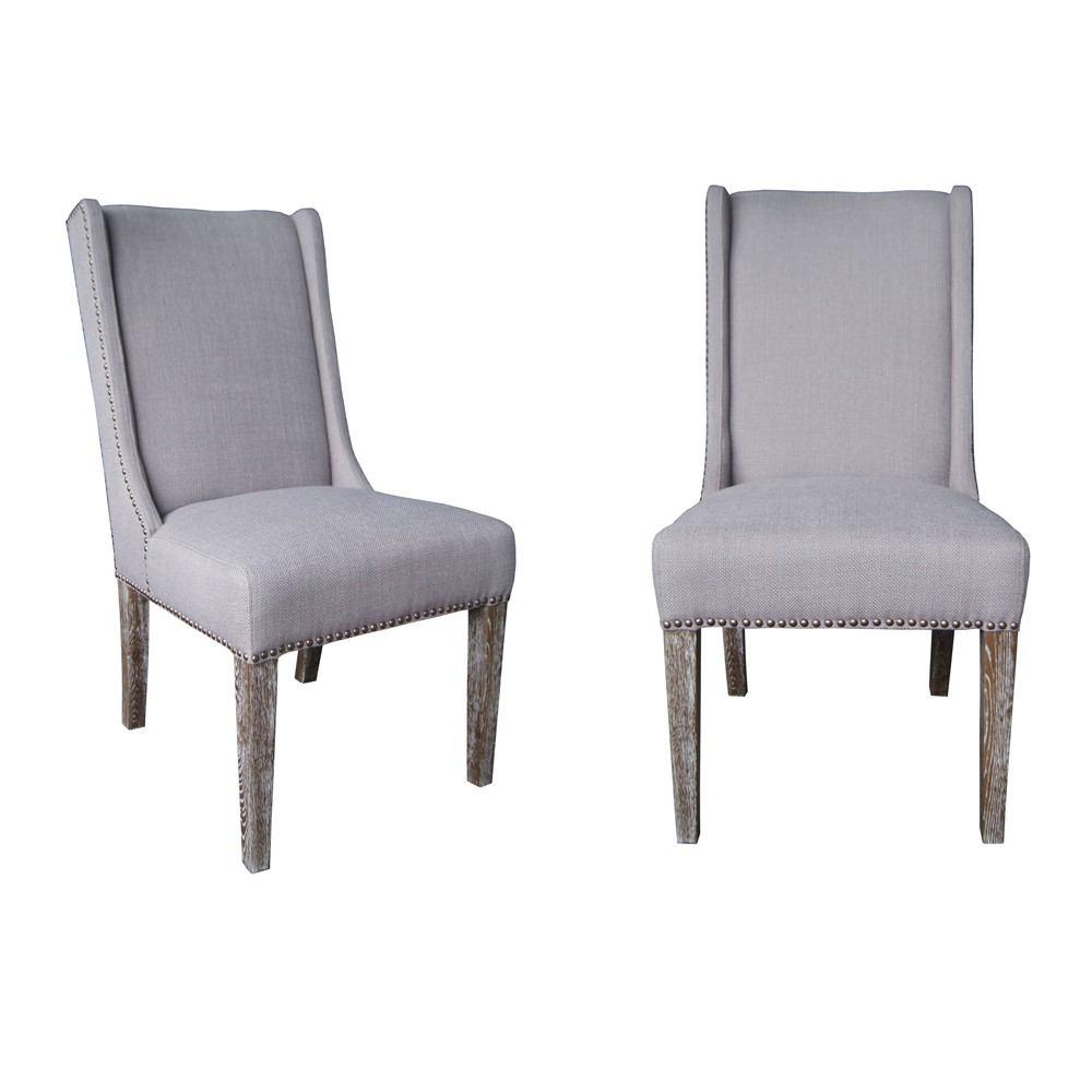 Padma's Plantation Key West Dining Chair - Oatmeal Linen - Set Of 2