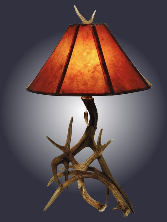 Antlerworx 3 Horn Mule Deer Antler Table Lamp (L-6)