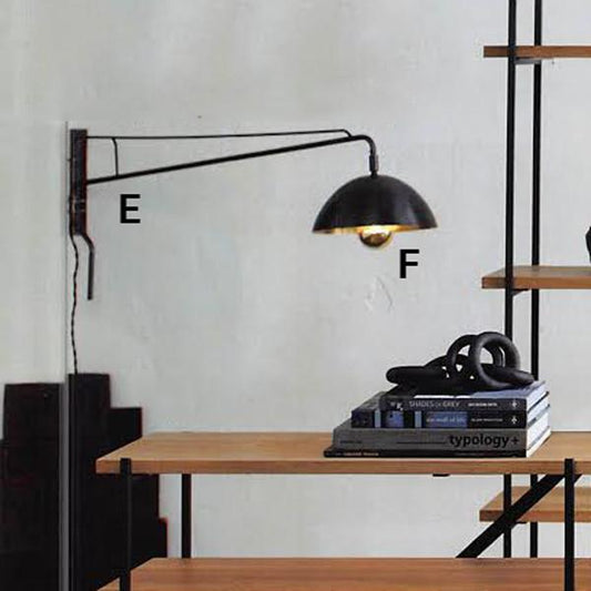 Roost Long Arm Wall Sconce & Gold Mirror Top Bulb
