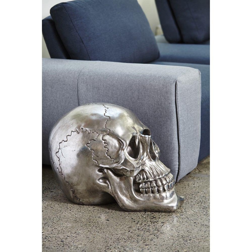 Moe's Home Collection Yorick Skull Gun Metal