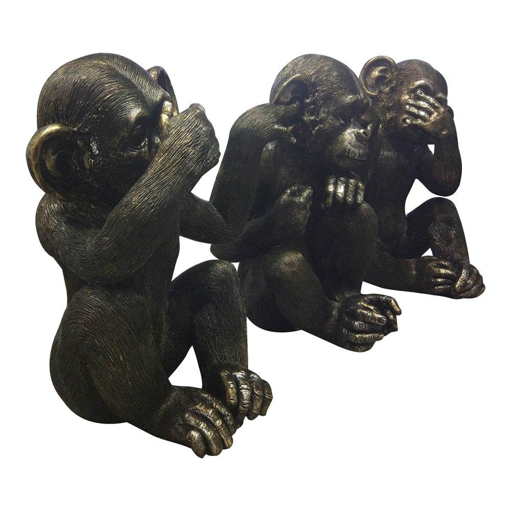 Moe's Home Collection He Did It Chimps - Set Of 3