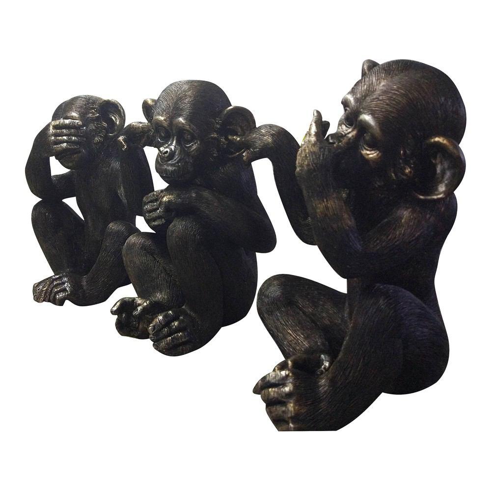 Moe's Home Collection He Did It Chimps - Set Of 3