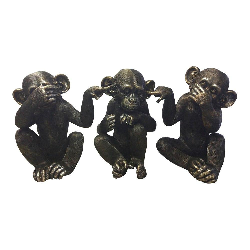 Moe's Home Collection He Did It Chimps - Set Of 3