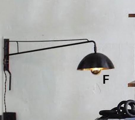 Roost Long Arm Wall Sconce & Gold Mirror Top Bulb