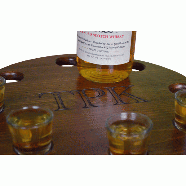 2-Day Designs Lazy Susan w/ Shot Glasses