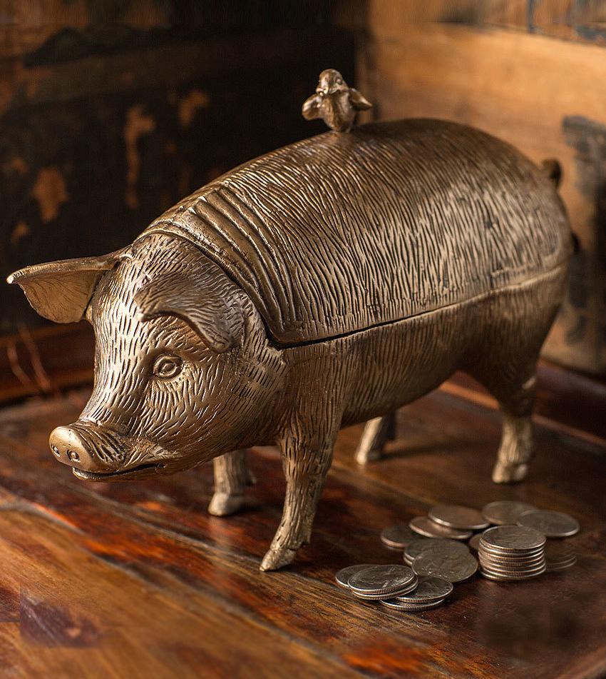 Vagabond Vintage Pig with Bird Storage Box